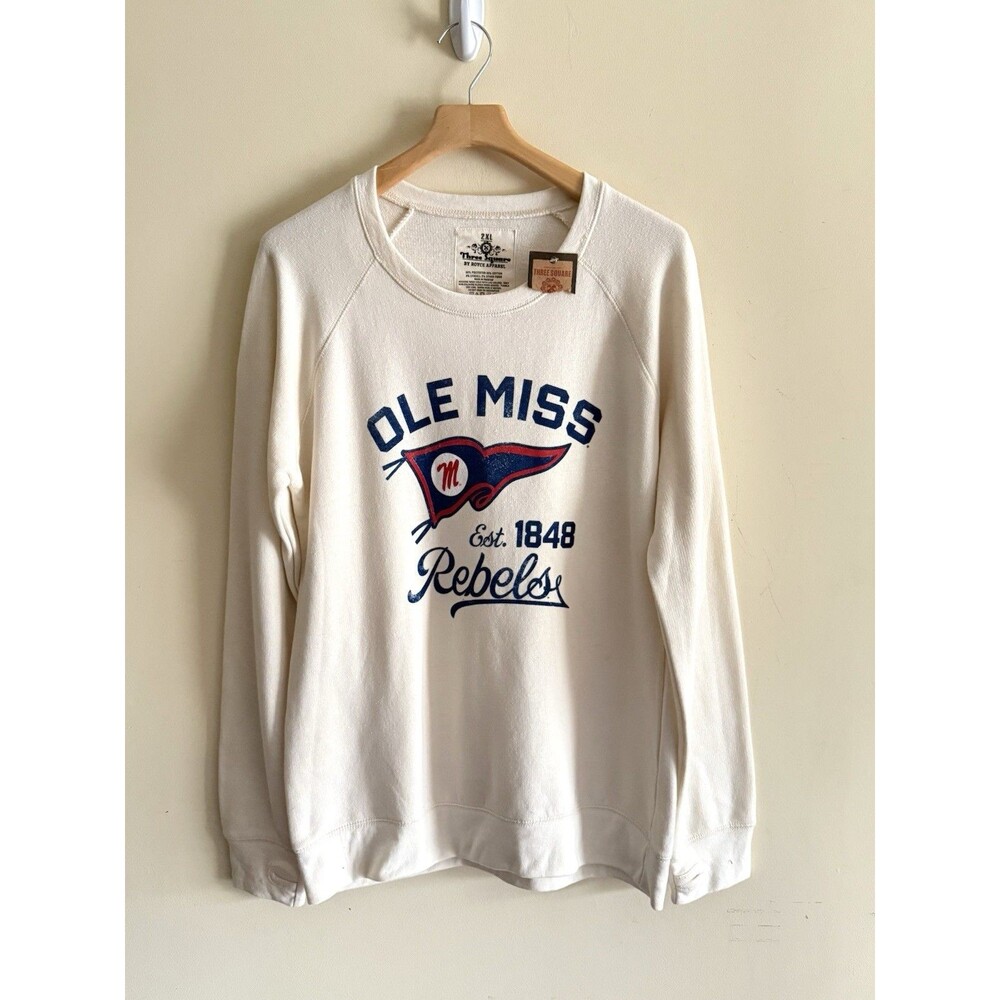Women's Three Square Royce Apparel Ole Miss Comfy Crew‎ Oversize Sweater 2XL